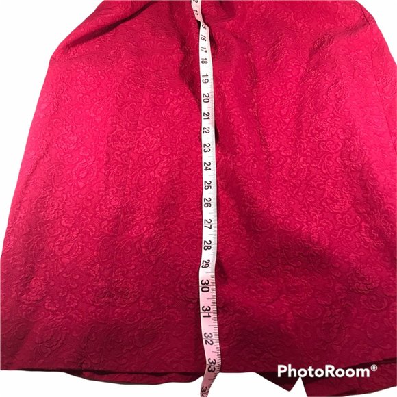 Liz Claiborne Women's Red Silk Short Sleeve Size 10 Dress Preowned - Picture 11 of 12